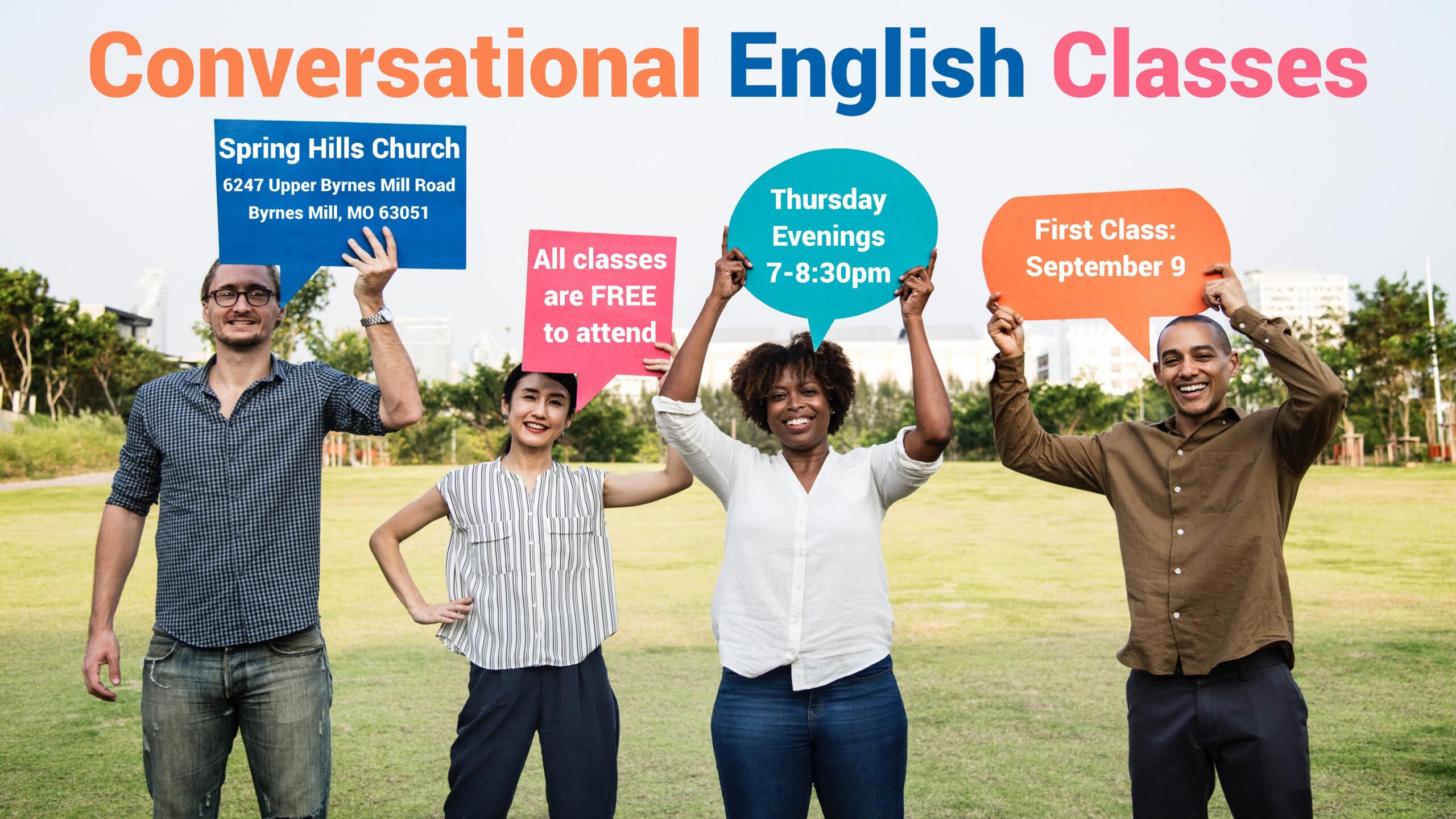 Aulas de Conversação em inglês - Conversational English Classes, 54 Center  St, Chicopee, May 16 to November 14